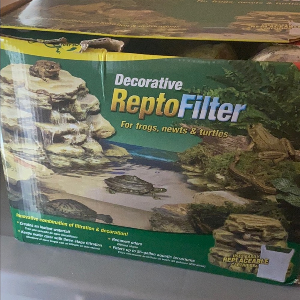 Reptile Filter, Heater and Floating Food Sticks
